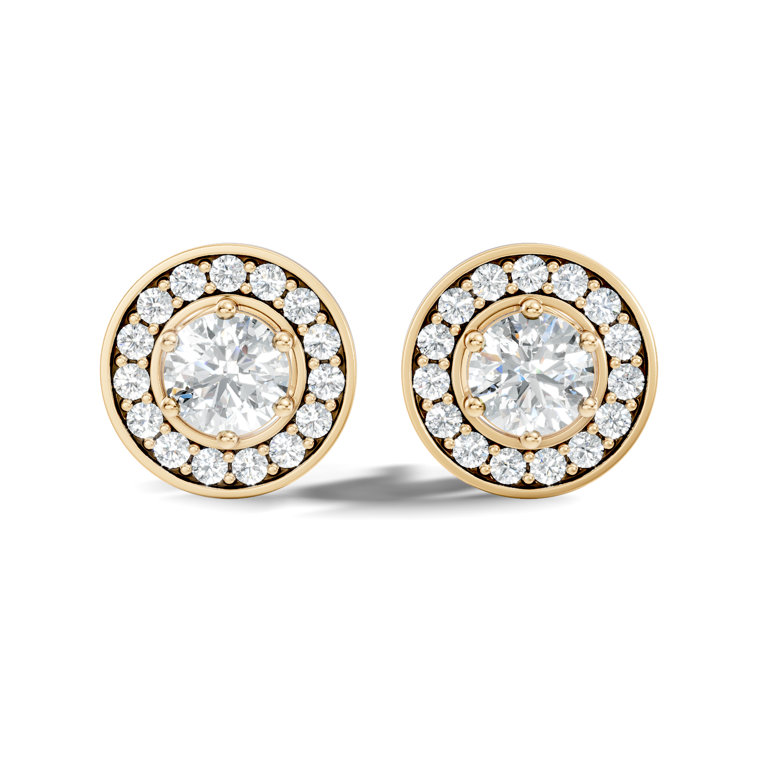 Round Solitaire Halo Stud