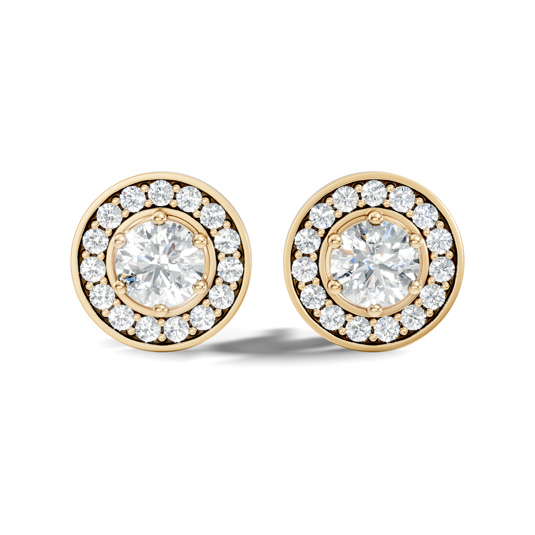 Round Solitaire Halo Stud