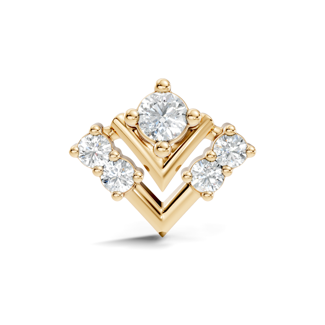 Chevron V-Shape Diamond Nose Pin
