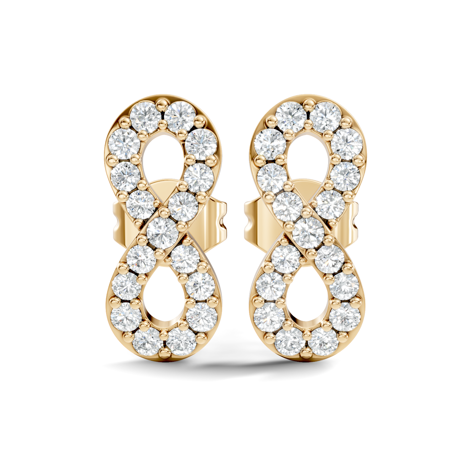 Round Diamond Infinity Loop Cluster Stud