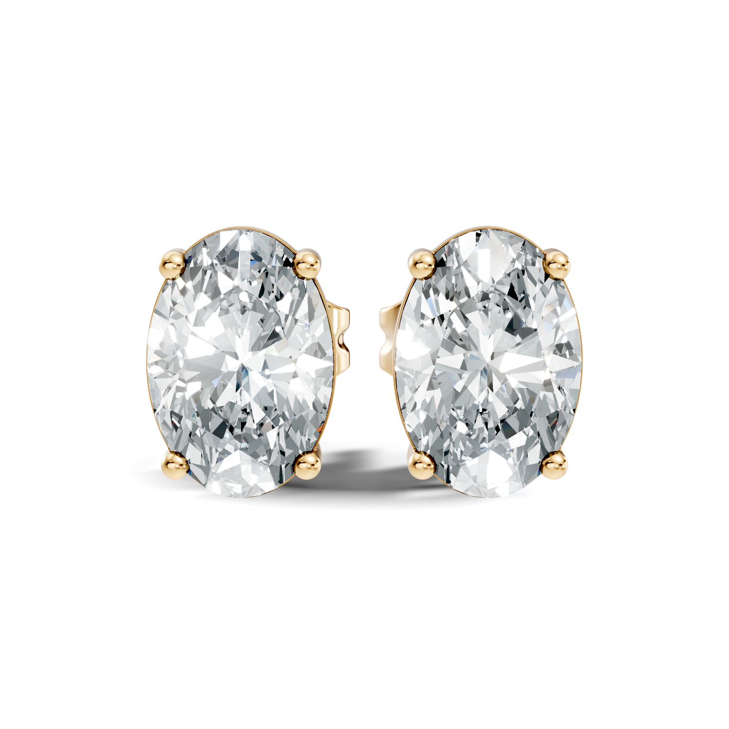 Oval Diamond Solitaire Stud (1.80 TCW)