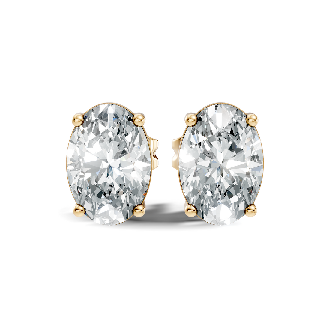 Oval Diamond Solitaire Stud (1.80 TCW)