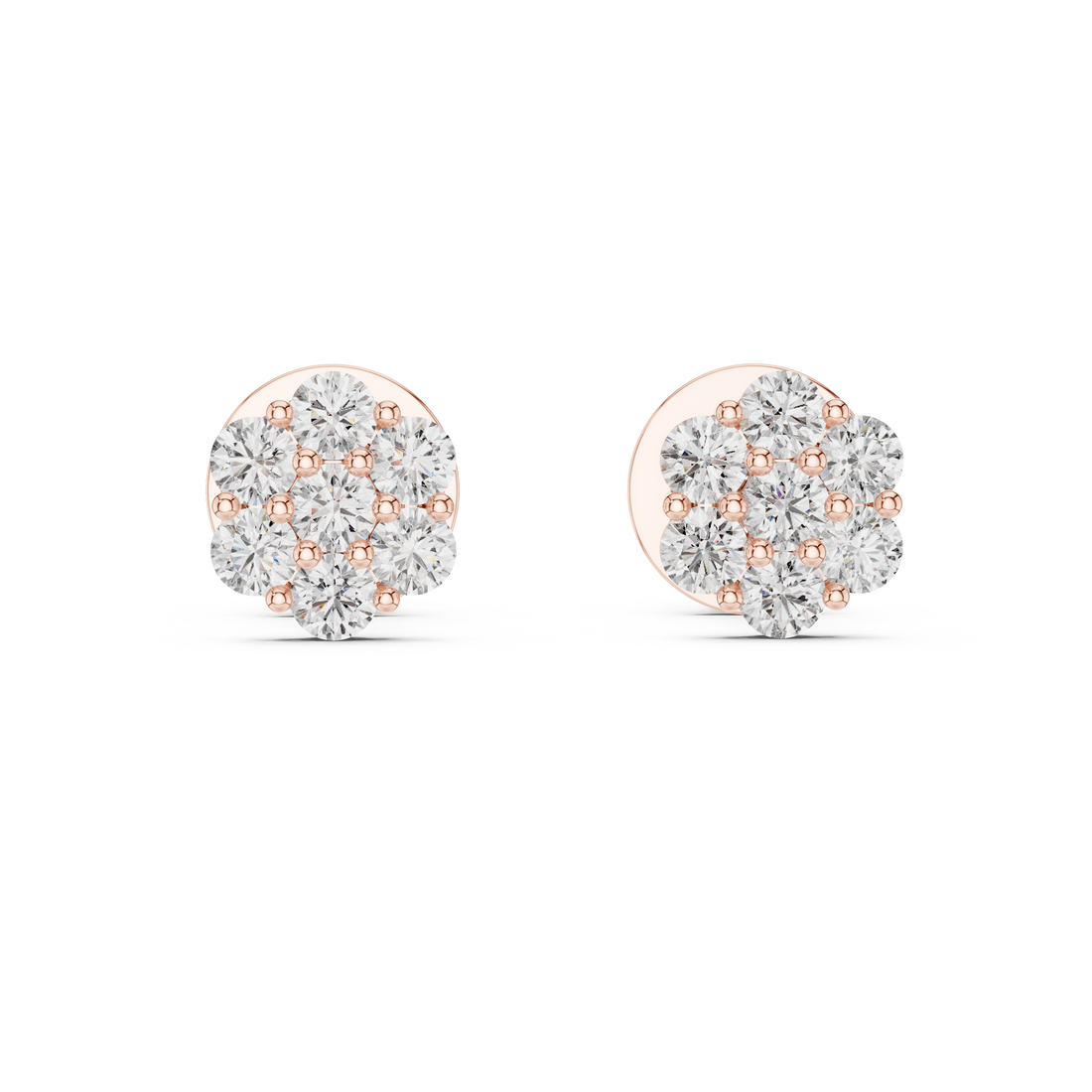 7-Stone Diamond Flower Cluster Stud
