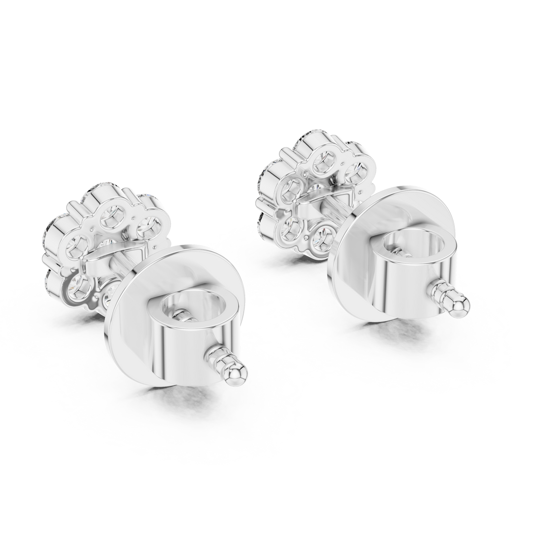7-Stone Diamond Flower Cluster Stud