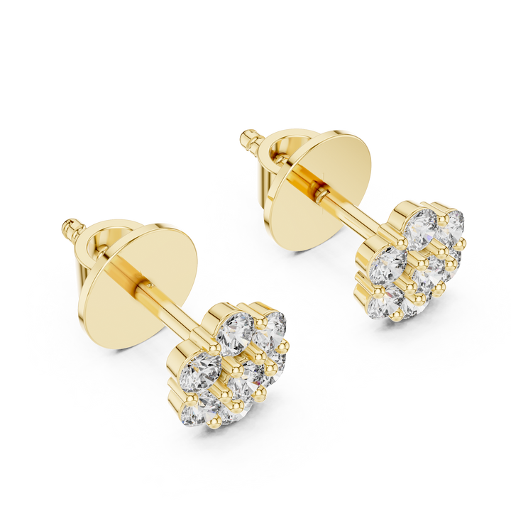 7-Stone Diamond Flower Cluster Stud