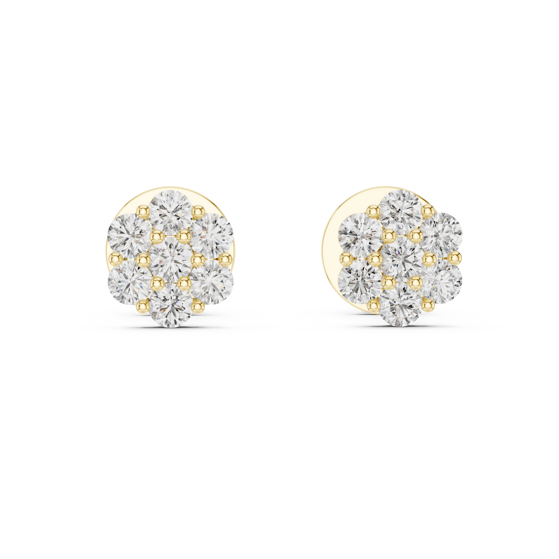 7-Stone Diamond Flower Cluster Stud