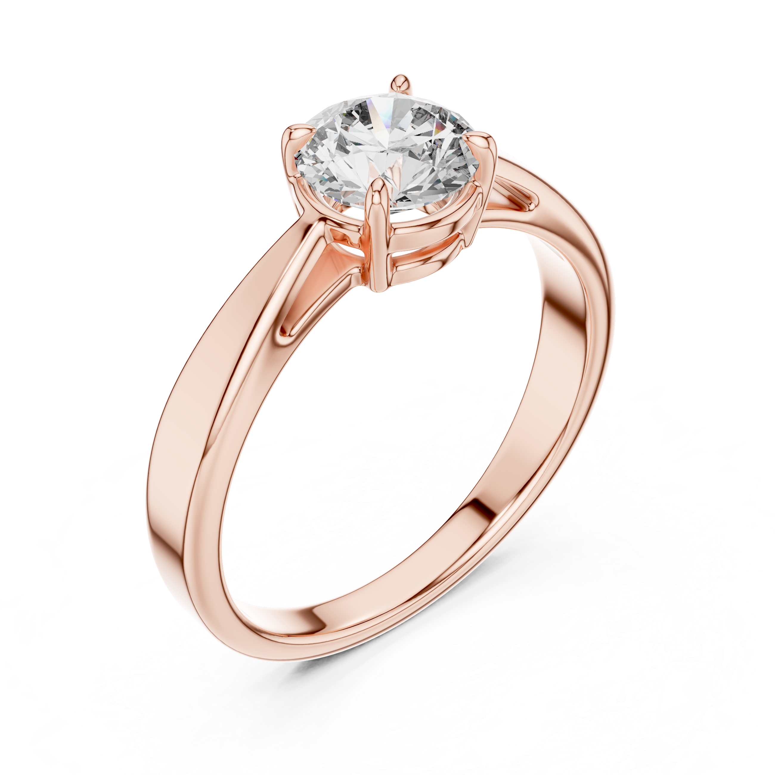 Minimalist Four-Prong Solitaire Ring