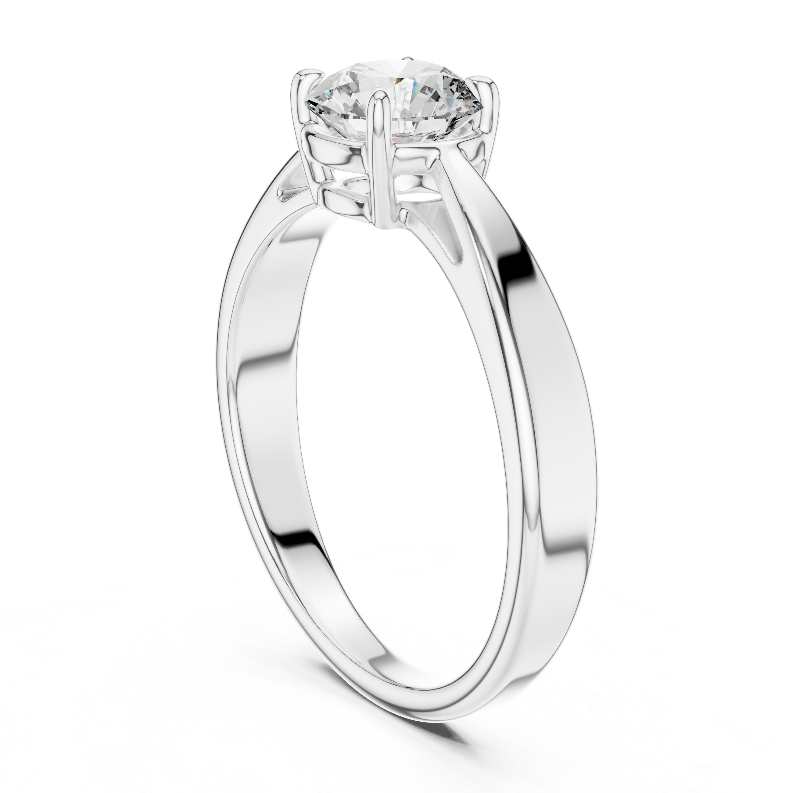 Minimalist Four-Prong Solitaire Ring