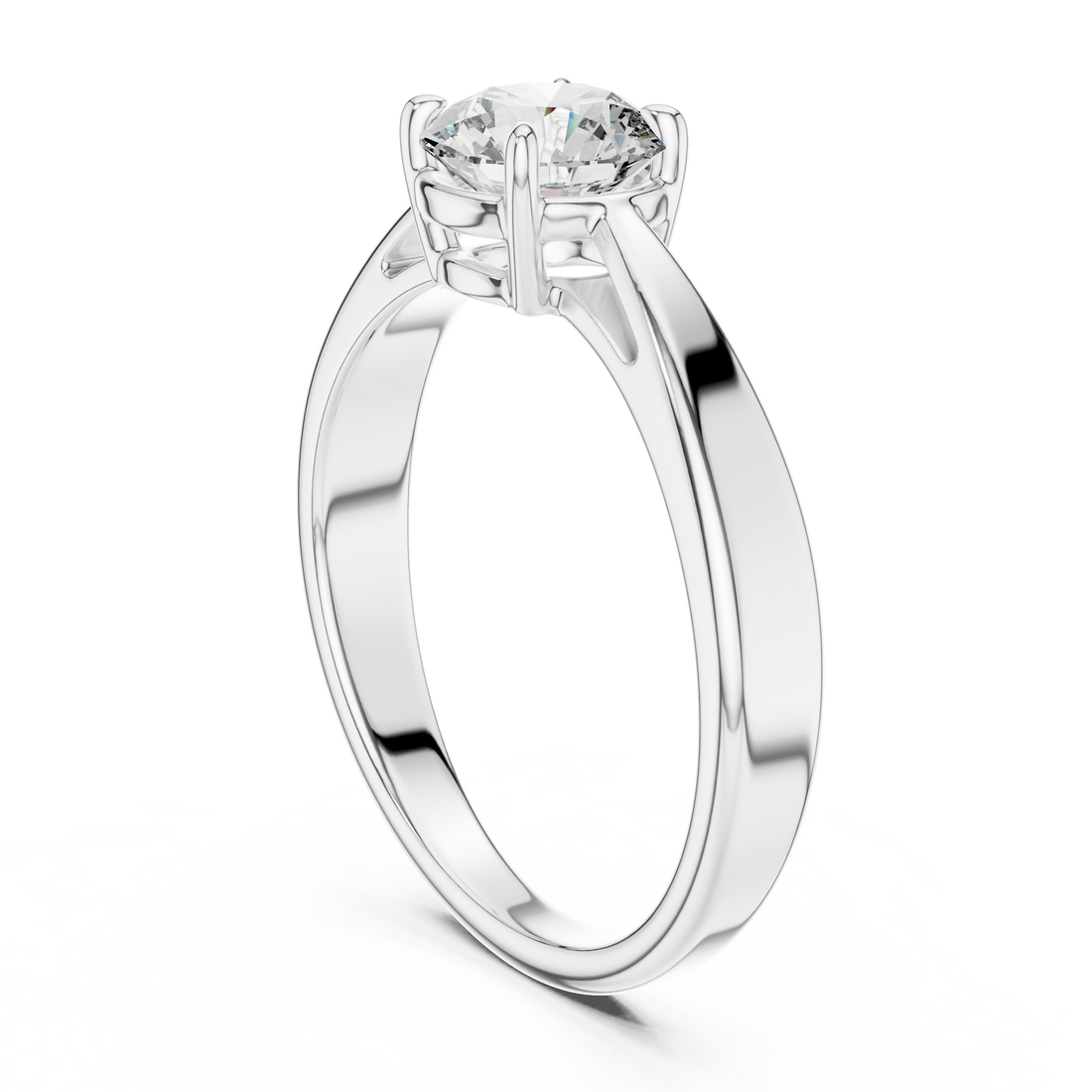 Minimalist Four-Prong Solitaire Ring