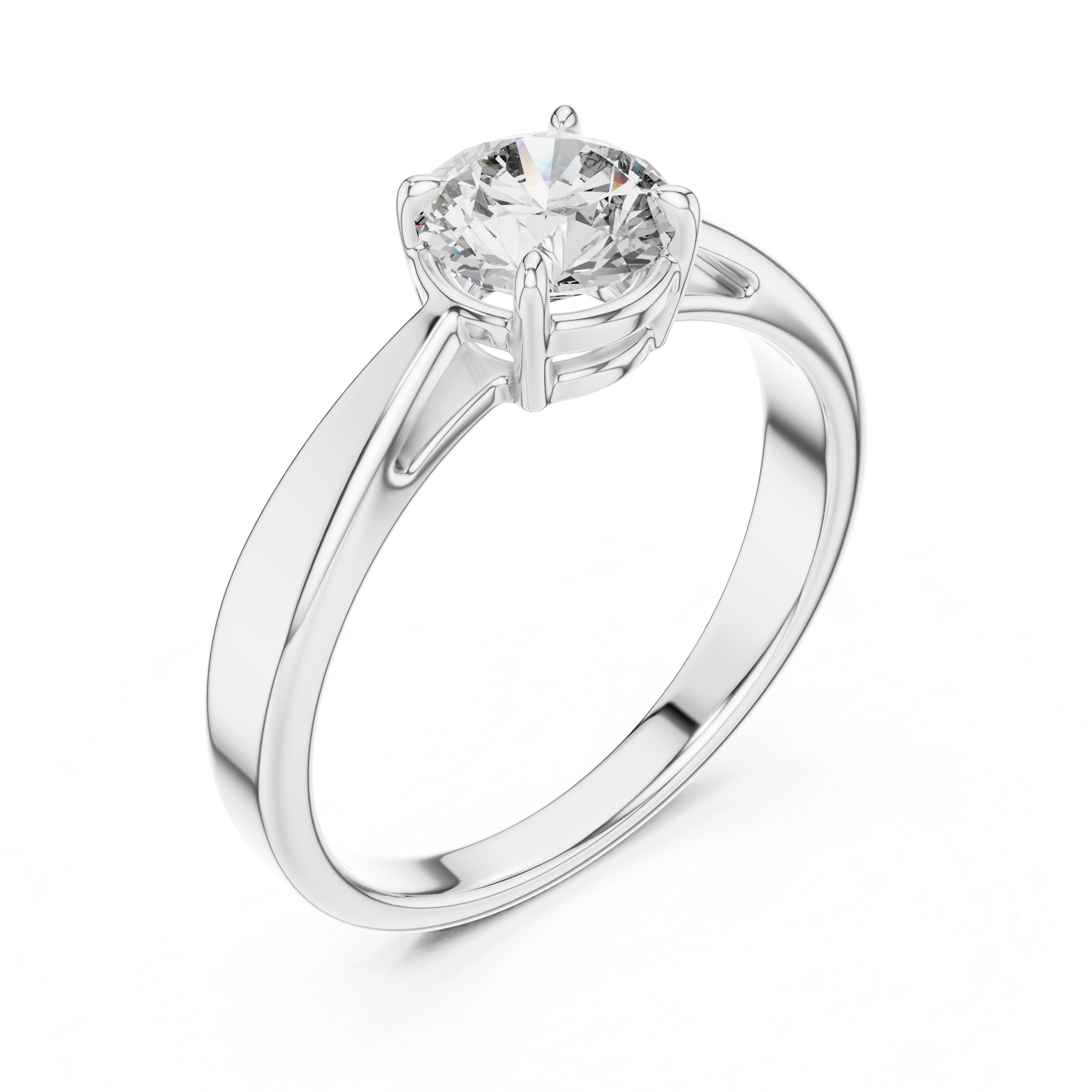 Minimalist Four-Prong Solitaire Ring