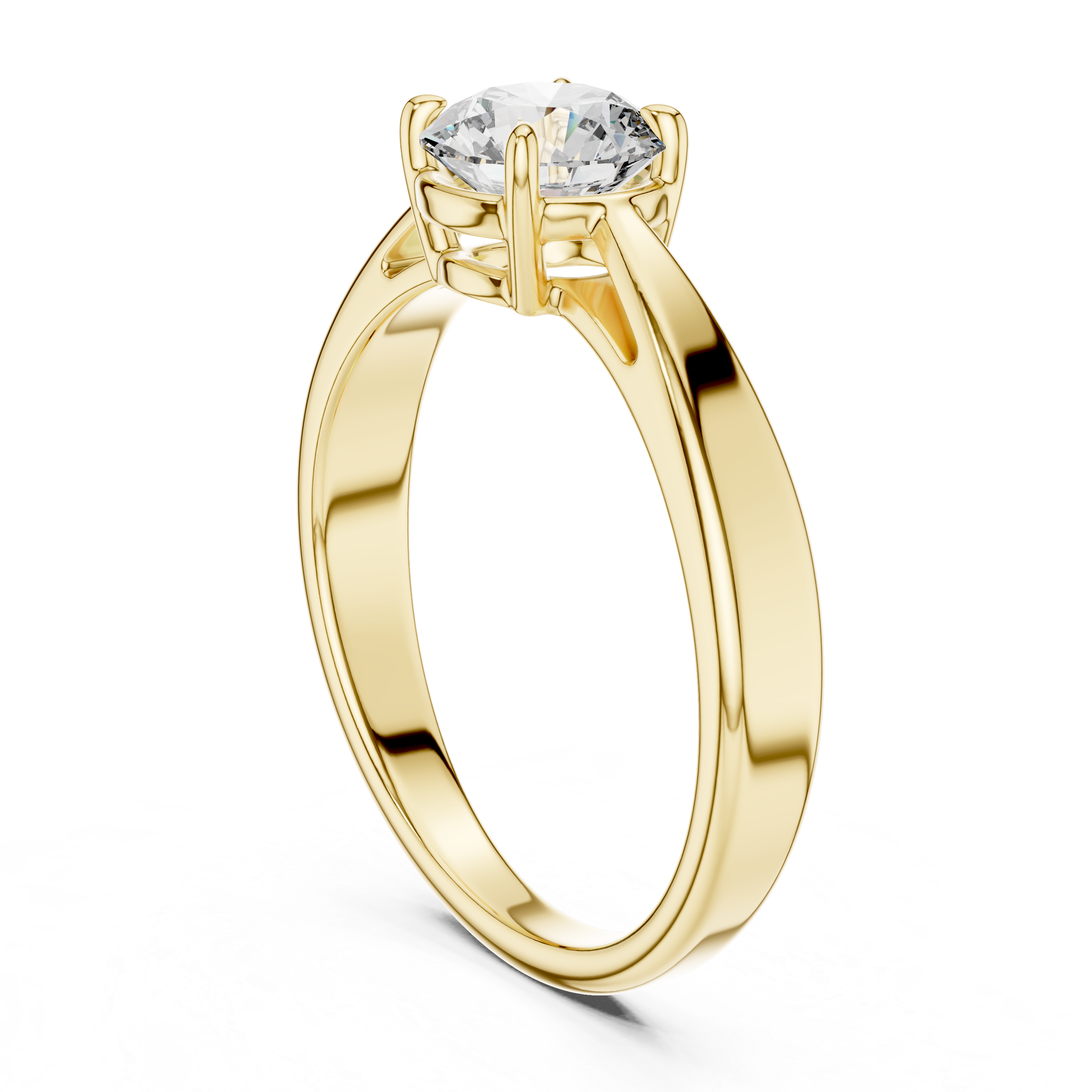 Minimalist Four-Prong Solitaire Ring