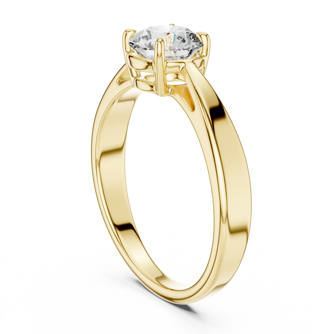 Minimalist Four-Prong Solitaire Ring