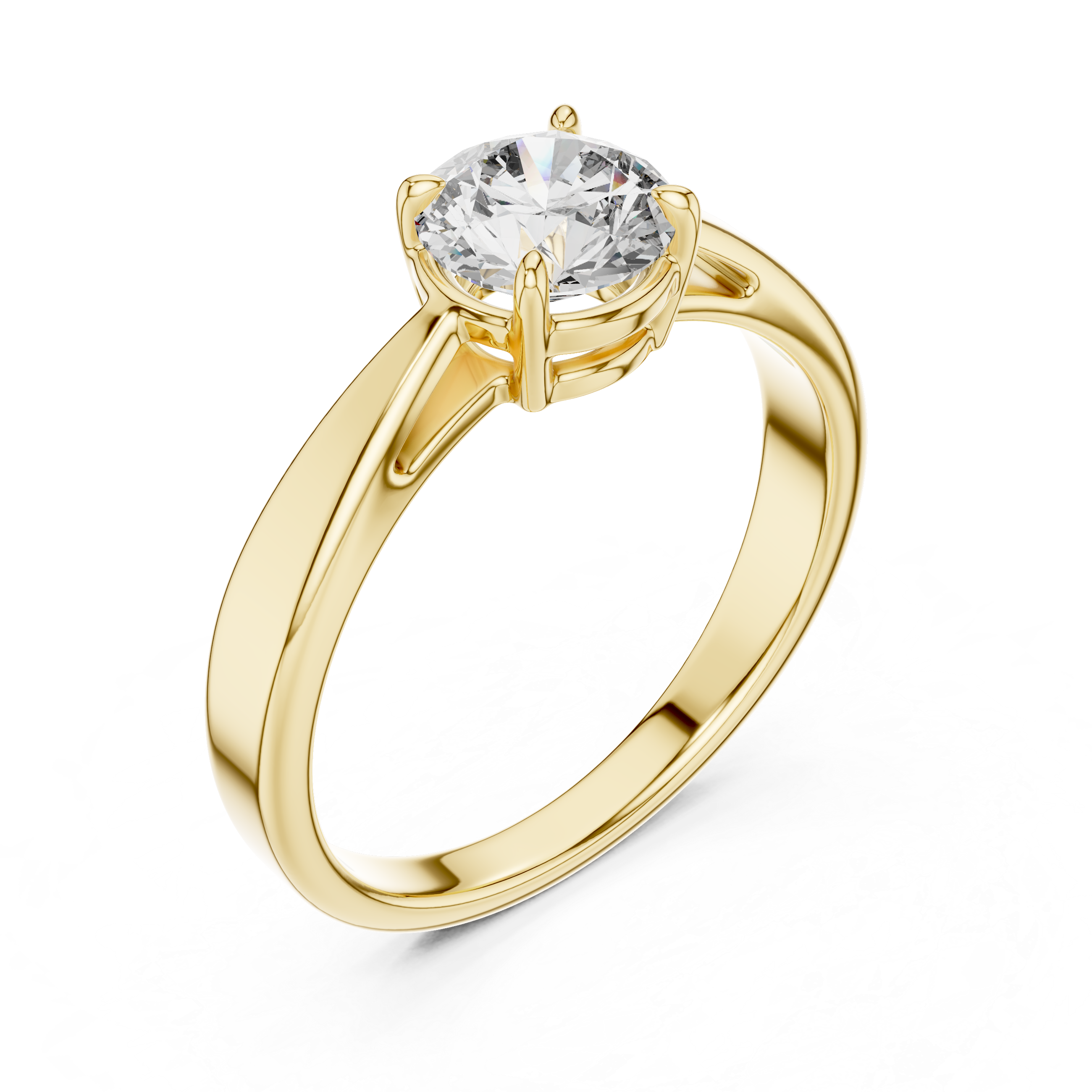Minimalist Four-Prong Solitaire Ring