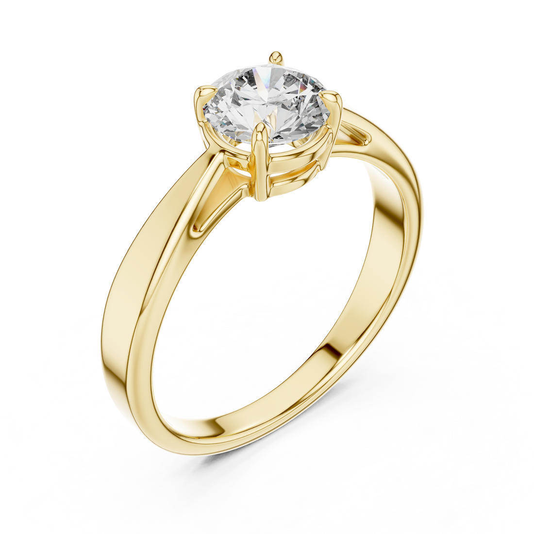 Minimalist Four-Prong Solitaire Ring