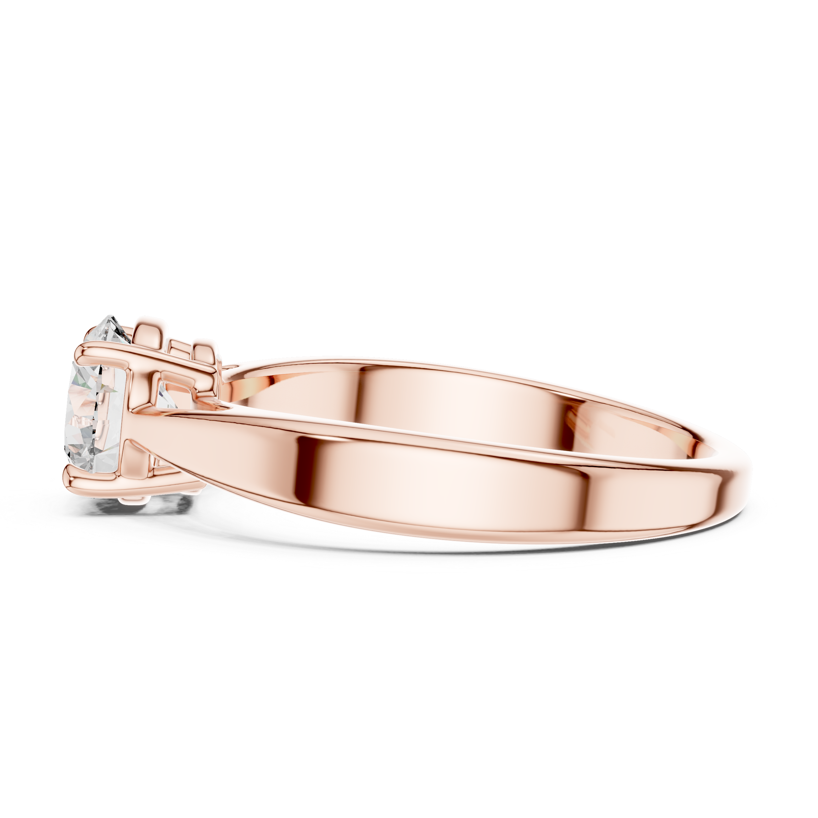 Minimalist Four-Prong Solitaire Ring