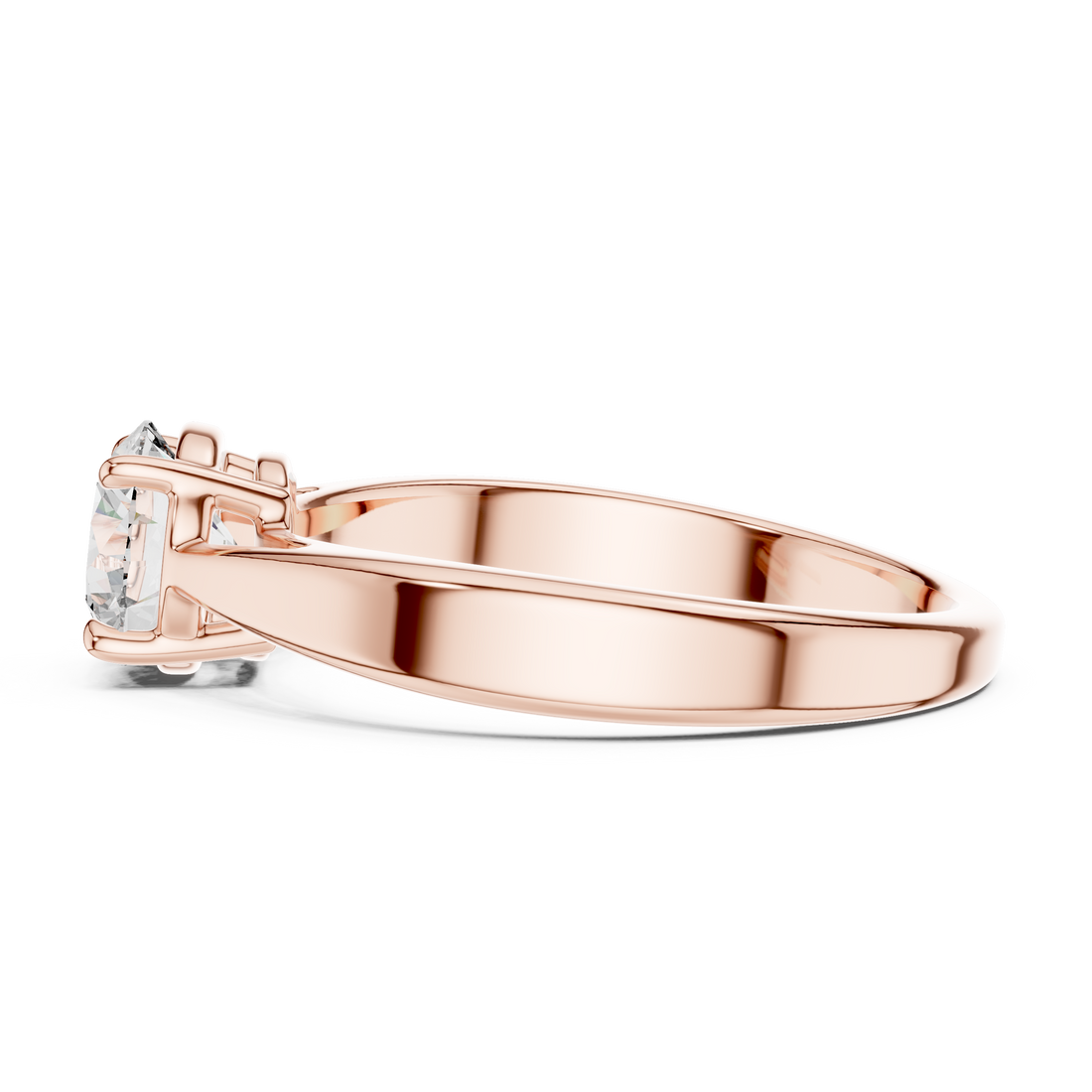 Minimalist Four-Prong Solitaire Ring