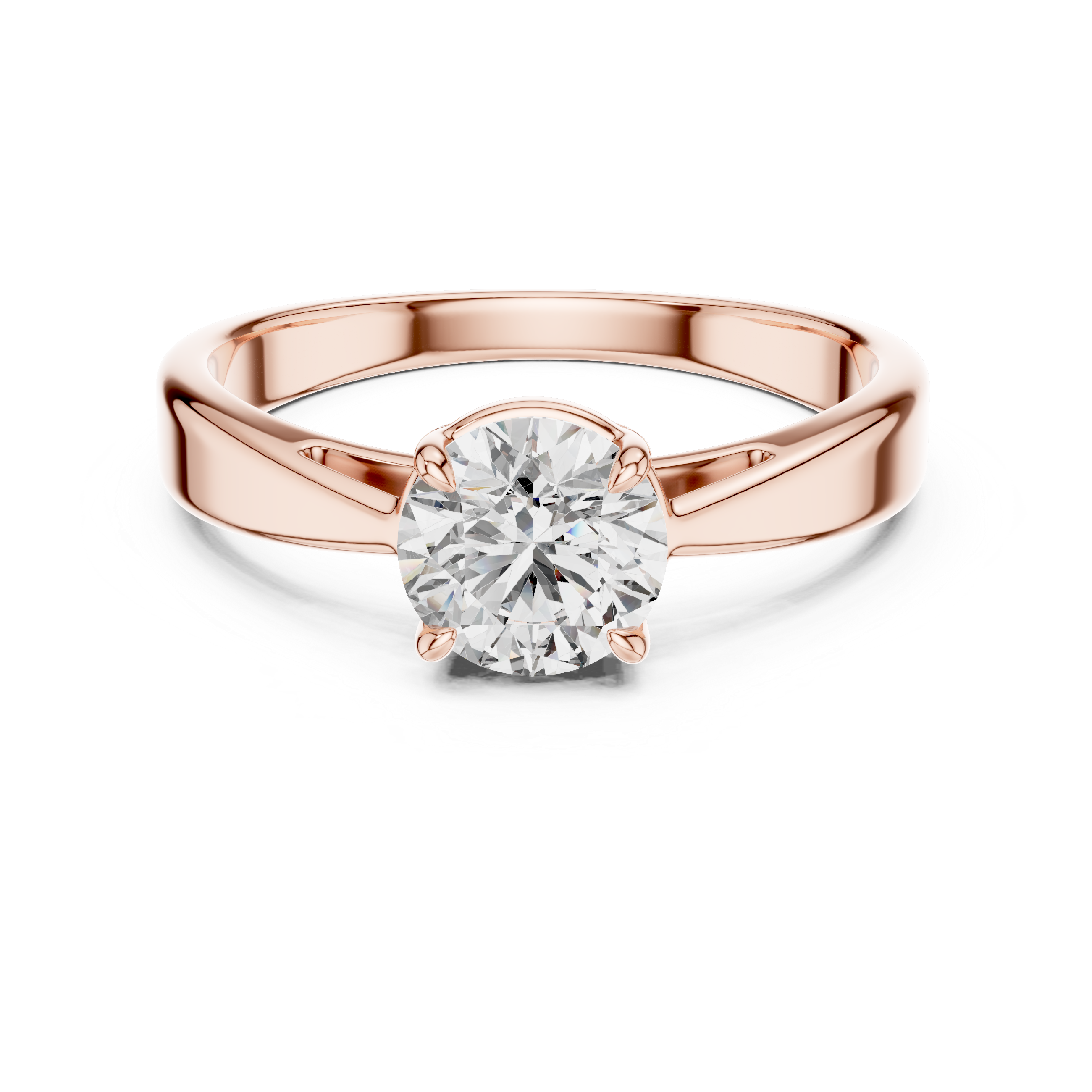 Minimalist Four-Prong Solitaire Ring