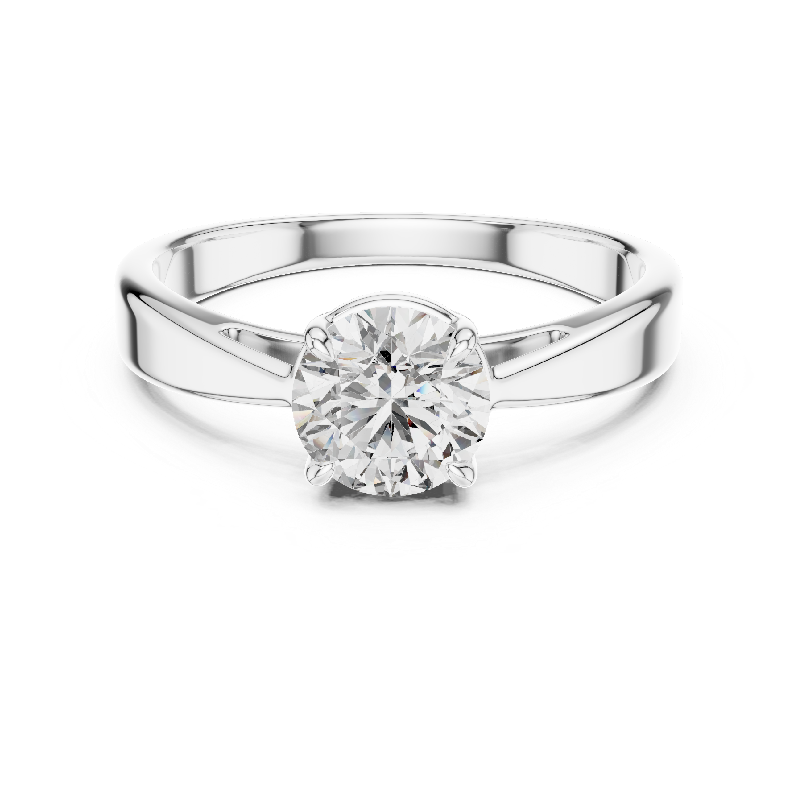 Minimalist Four-Prong Solitaire Ring