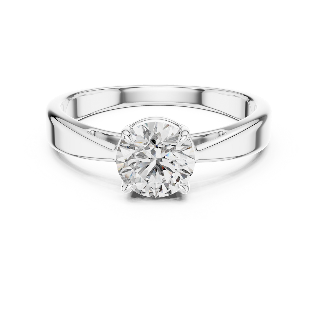 Minimalist Four-Prong Solitaire Ring