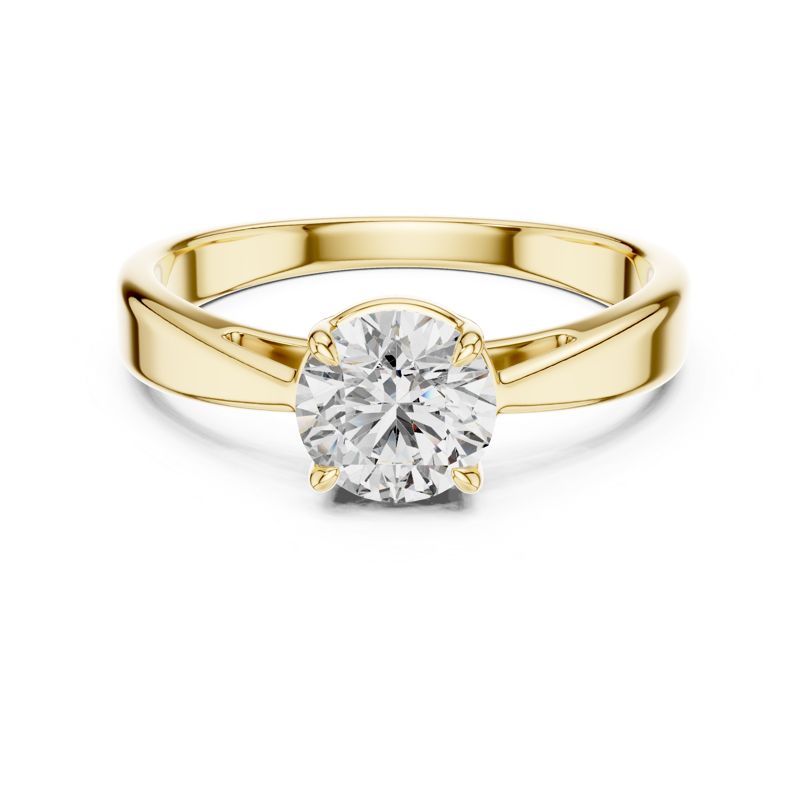 Minimalist Four-Prong Solitaire Ring