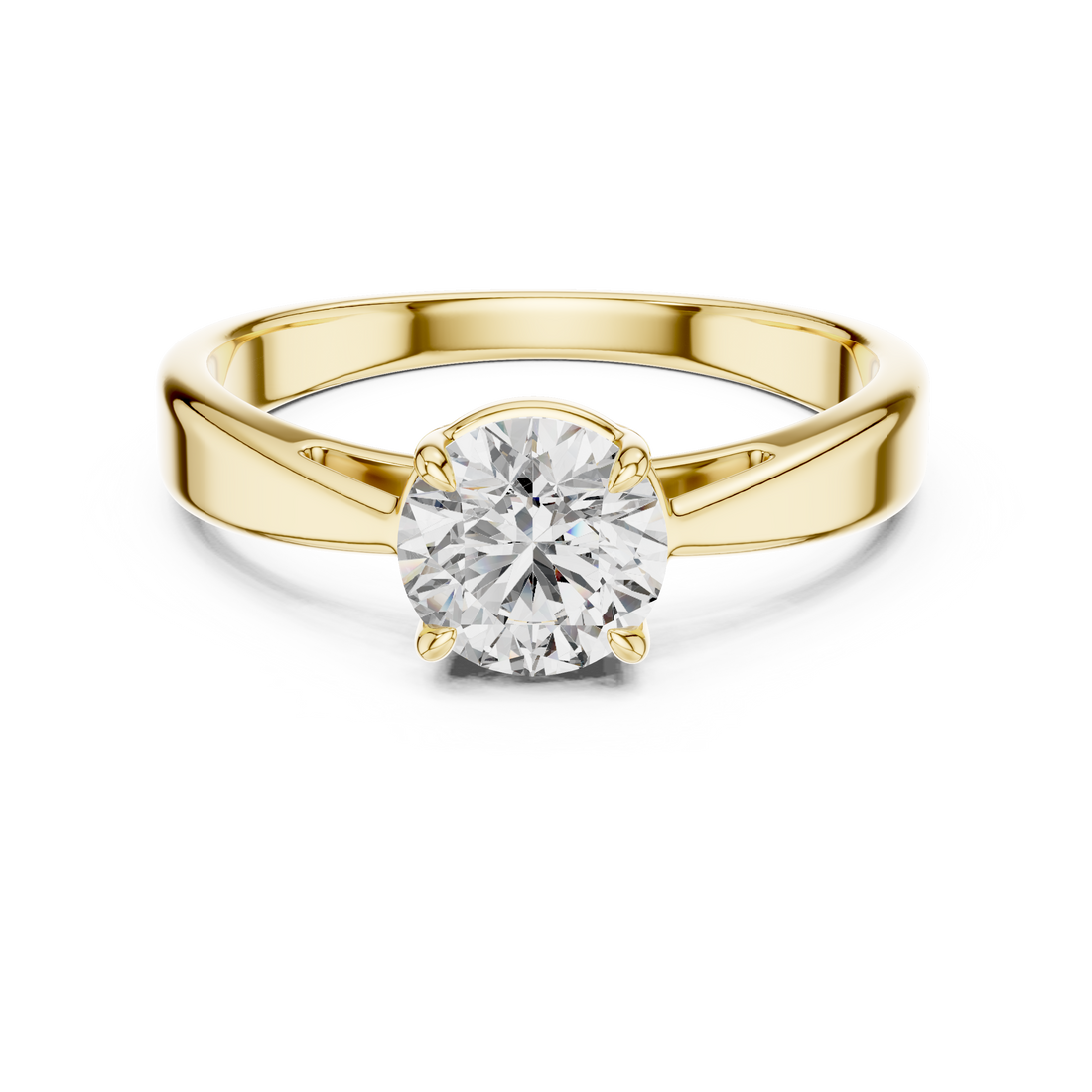 Minimalist Four-Prong Solitaire Ring
