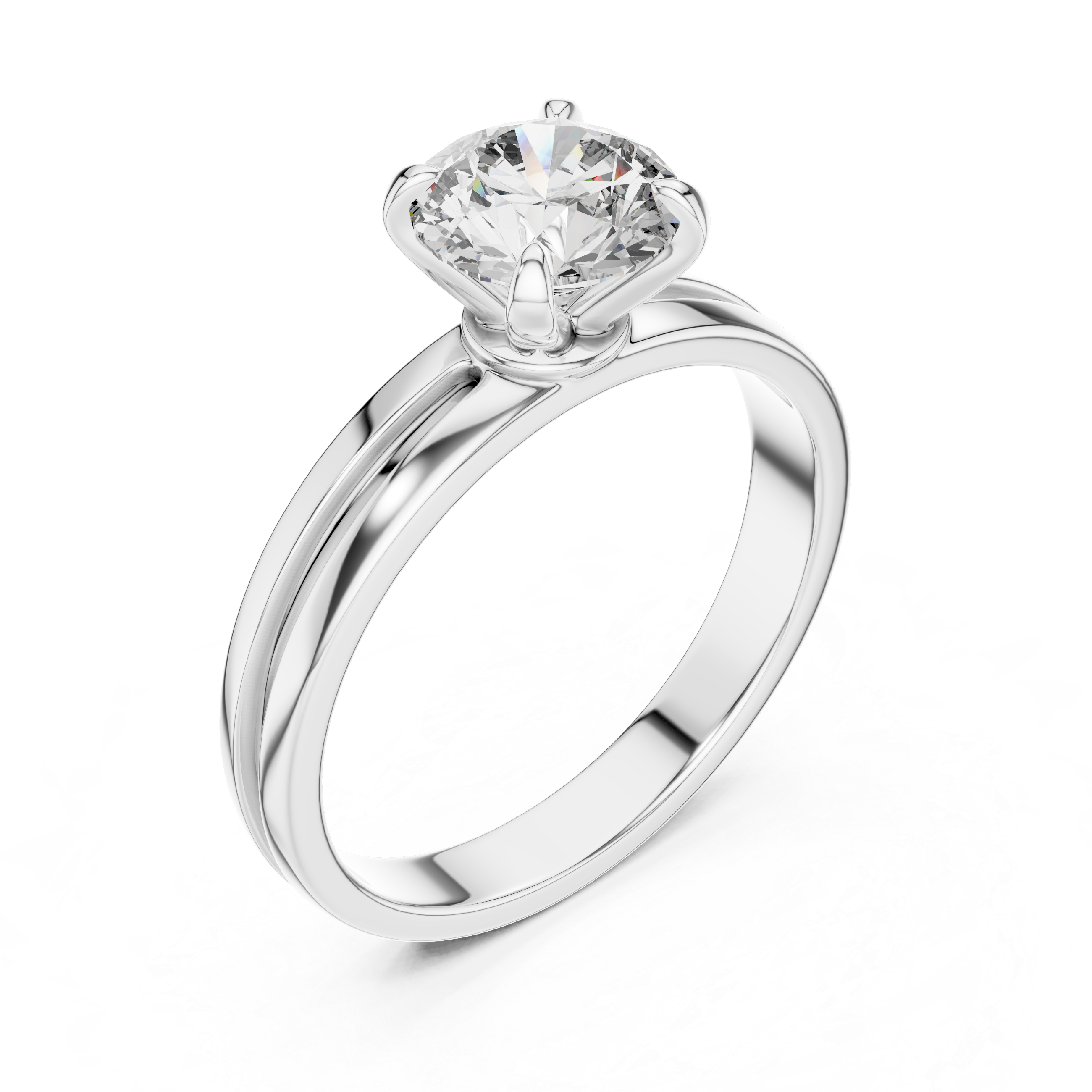 1.0 ct four-Prong Compass Set Solitaire Engagement Ring