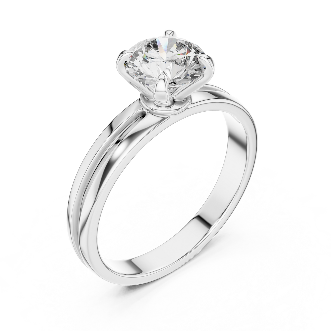 1.0 ct four-Prong Compass Set Solitaire Engagement Ring