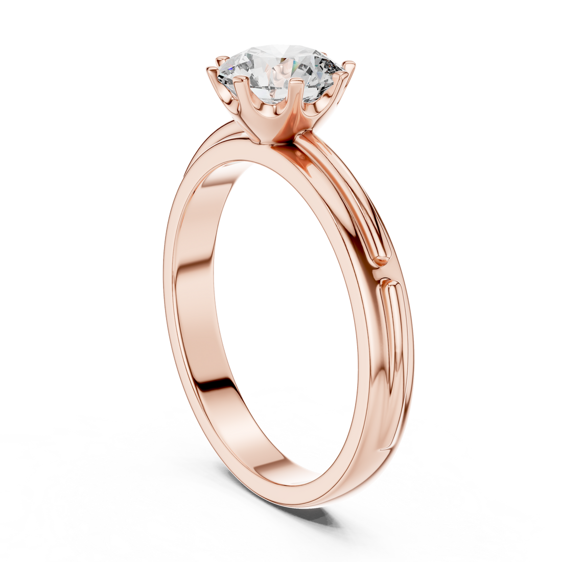 1.0 ct Six-Prong Tapered Solitaire Engagement Ring