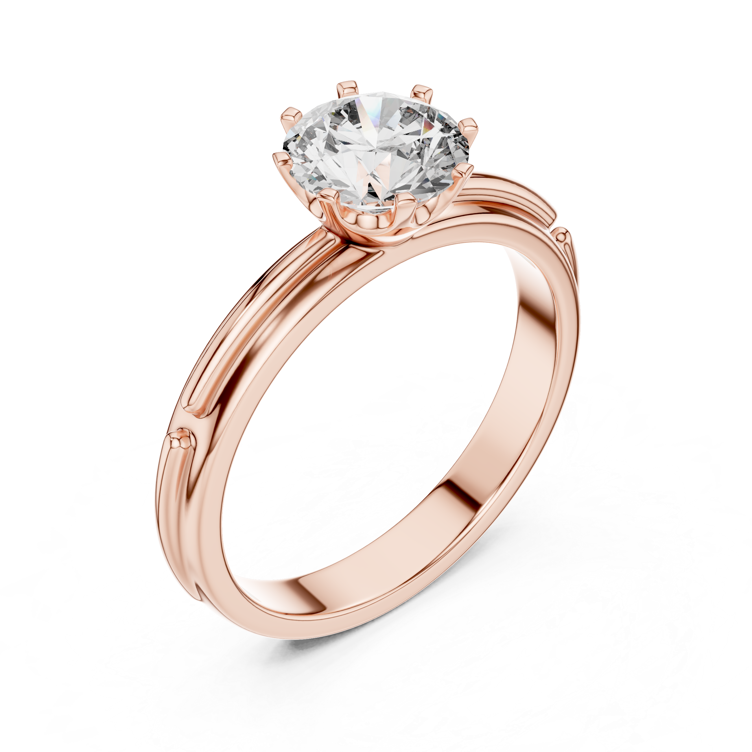 1.0 ct Six-Prong Tapered Solitaire Engagement Ring