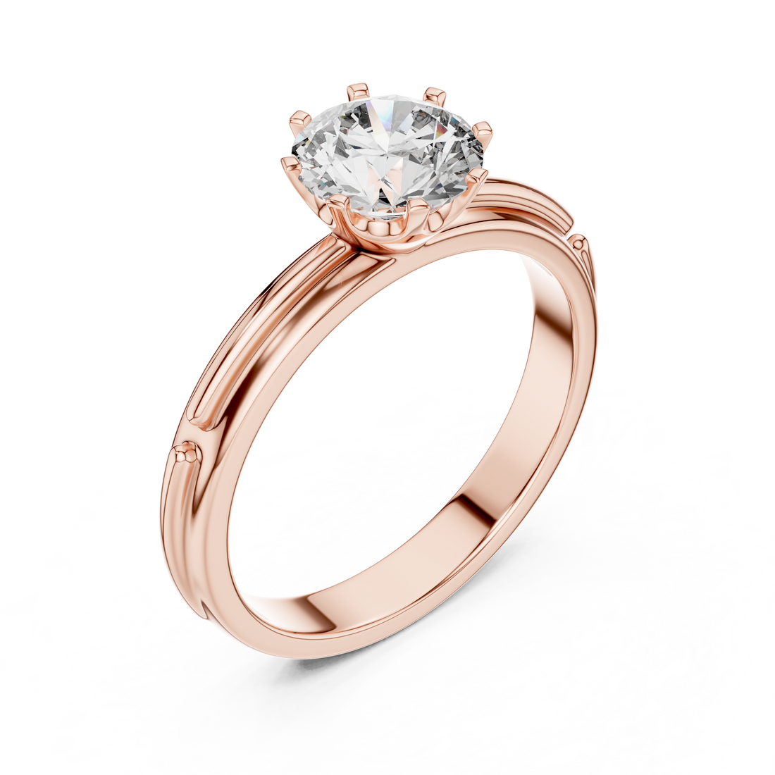 1.0 ct Six-Prong Tapered Solitaire Engagement Ring