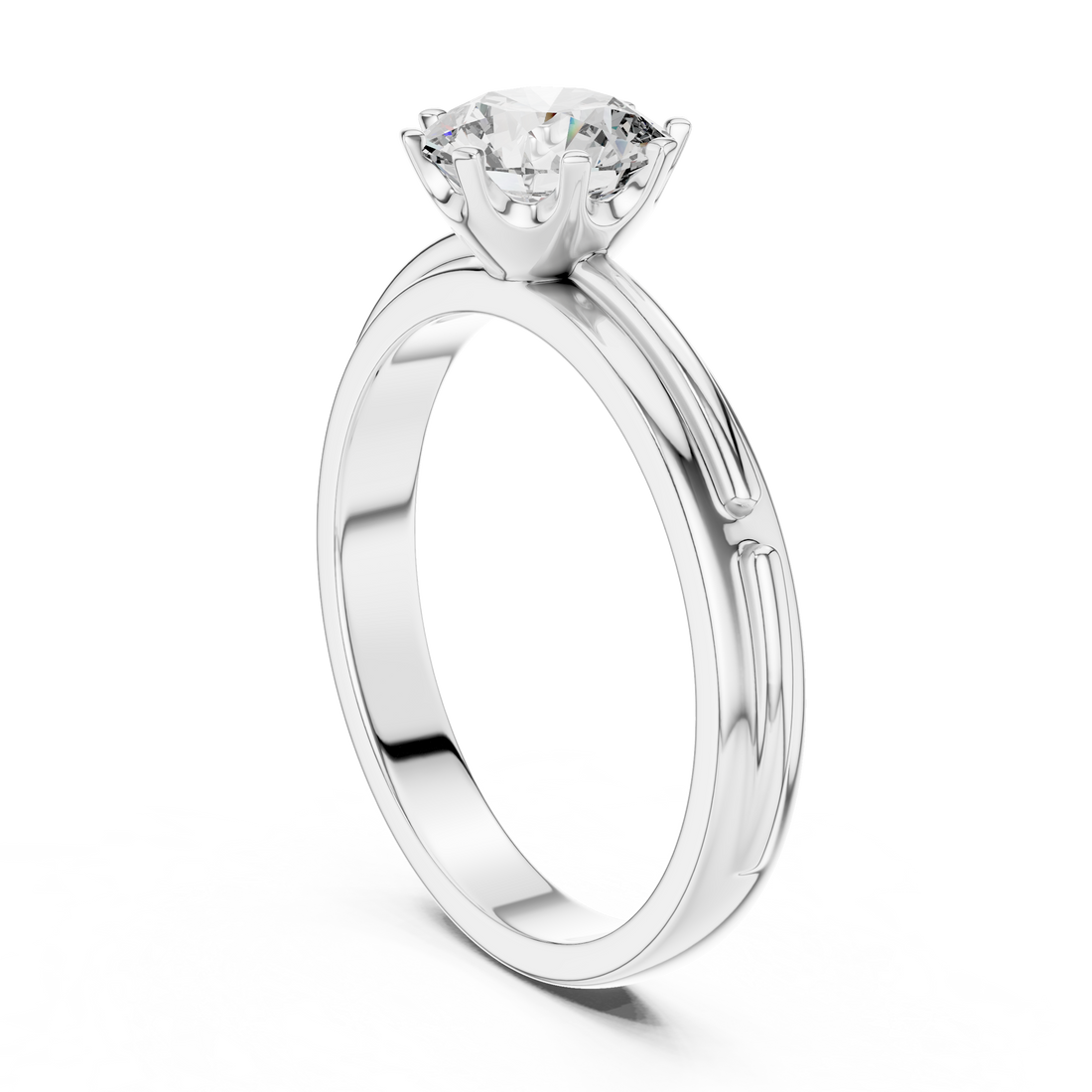 1.0 ct Six-Prong Tapered Solitaire Engagement Ring