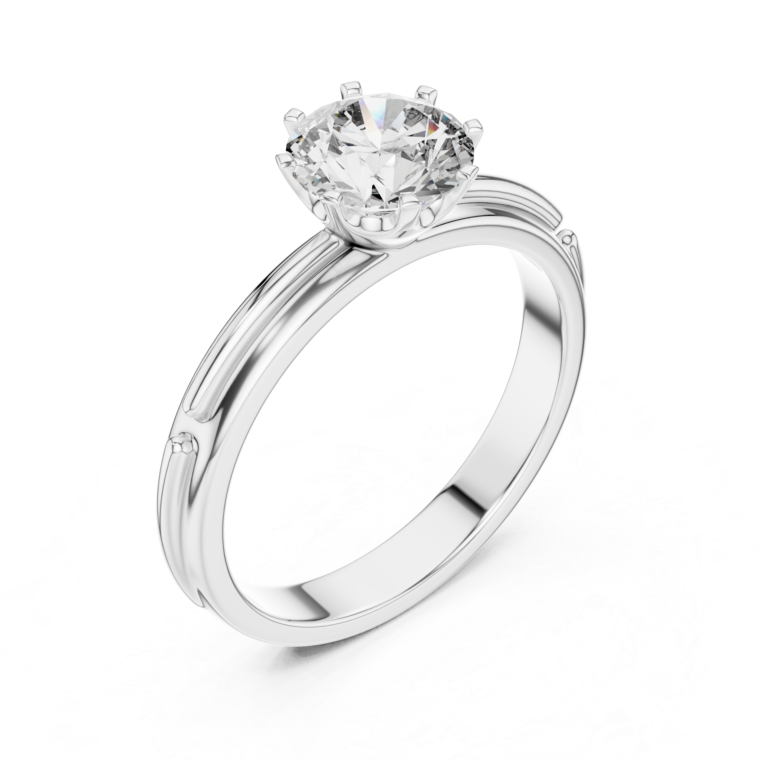 1.0 ct Six-Prong Tapered Solitaire Engagement Ring