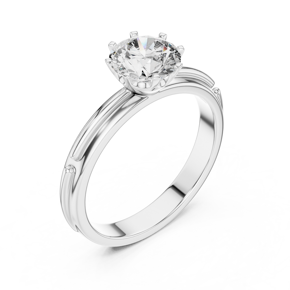 1.0 ct Six-Prong Tapered Solitaire Engagement Ring