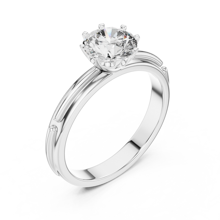 1.0 ct Six-Prong Tapered Solitaire Engagement Ring