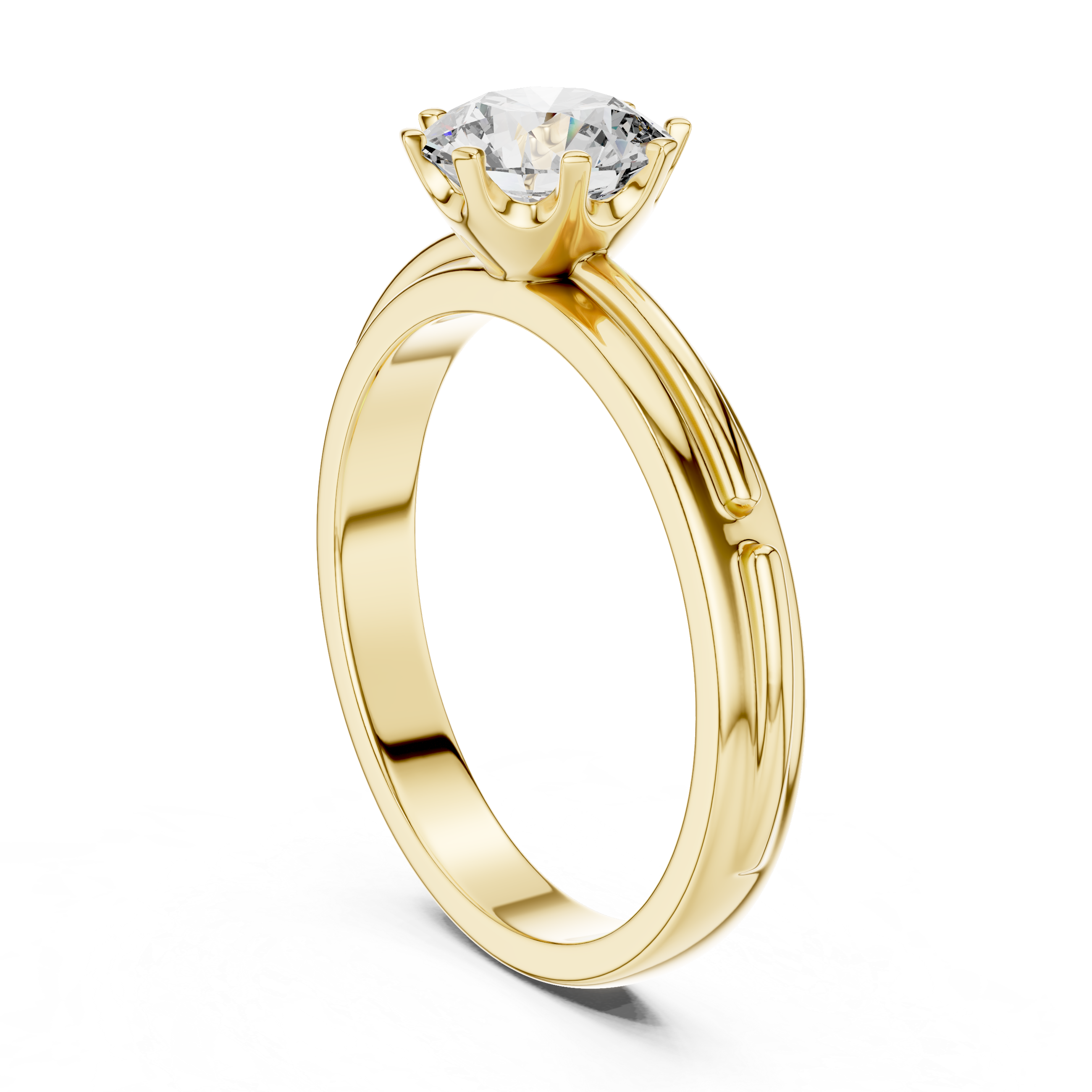 1.0 ct Six-Prong Tapered Solitaire Engagement Ring