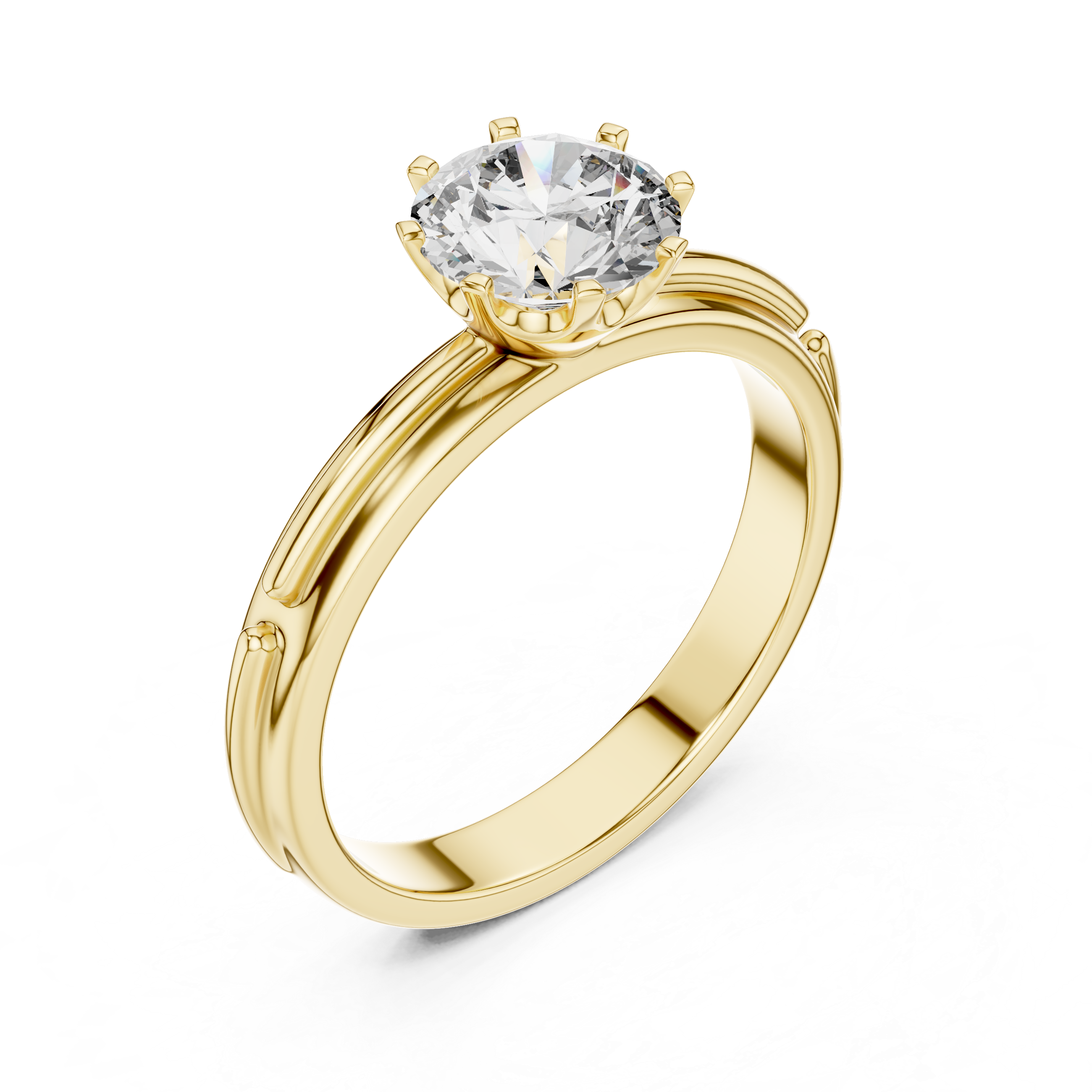 1.0 ct Six-Prong Tapered Solitaire Engagement Ring