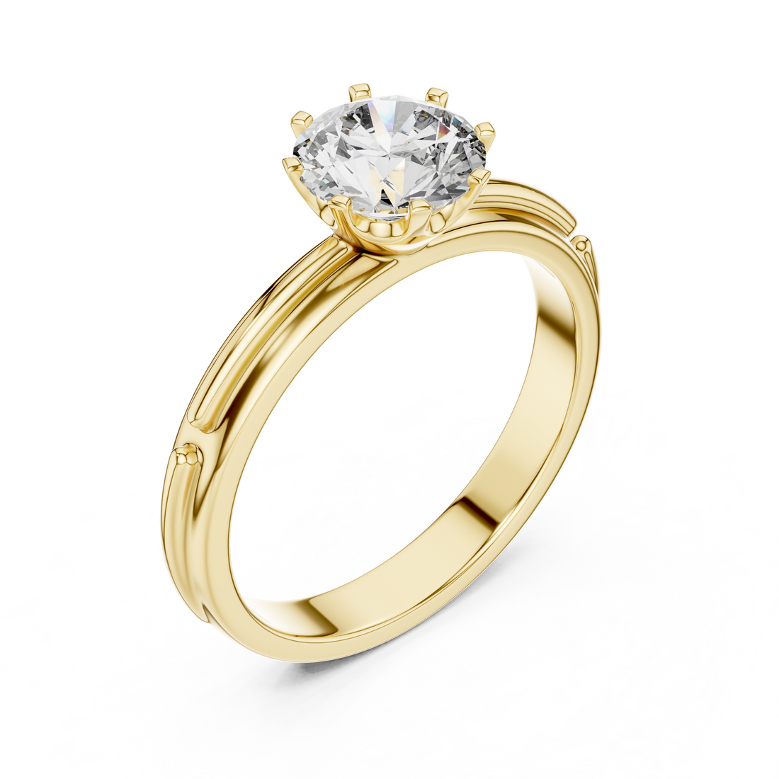 1.0 ct Six-Prong Tapered Solitaire Engagement Ring