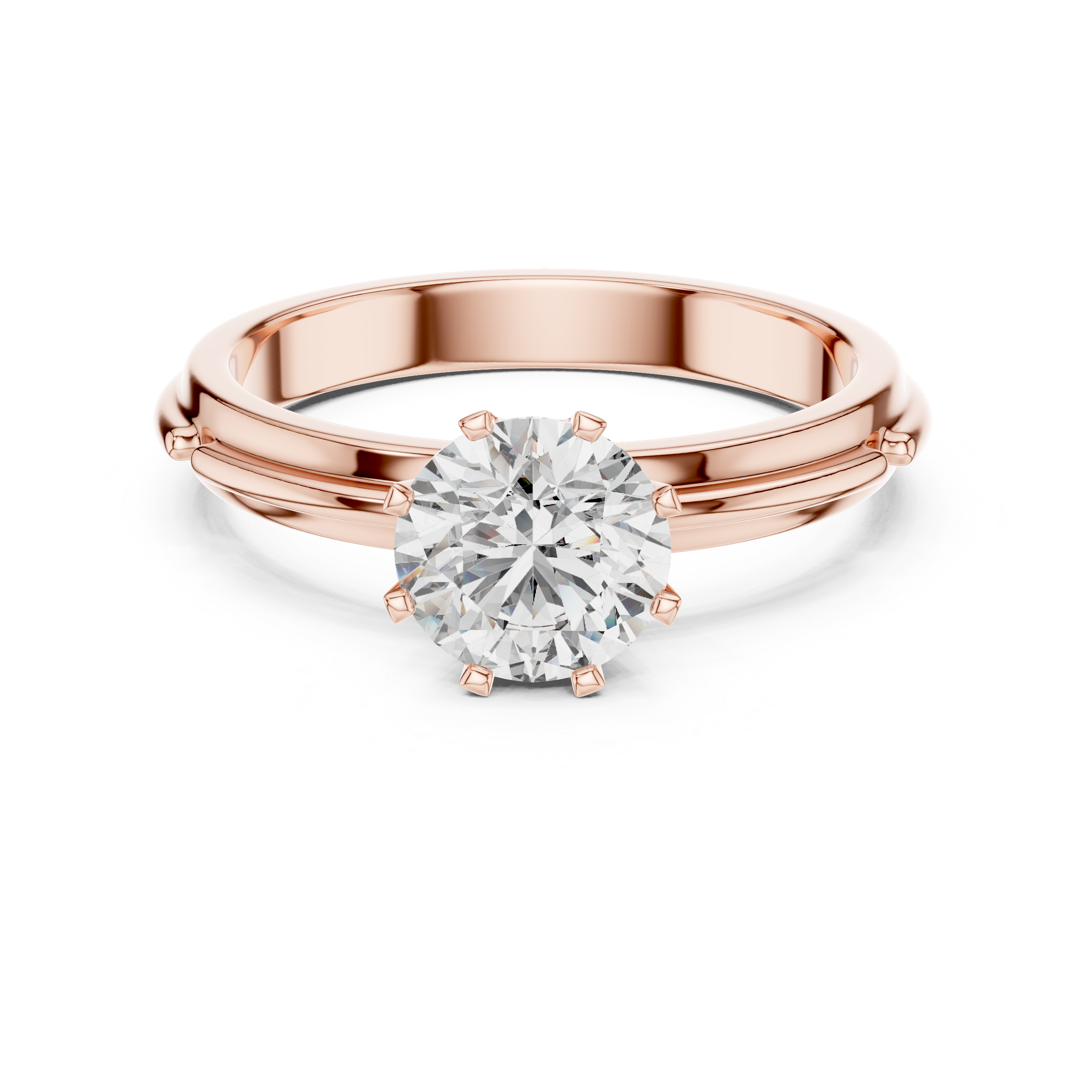 1.0 ct Six-Prong Tapered Solitaire Engagement Ring