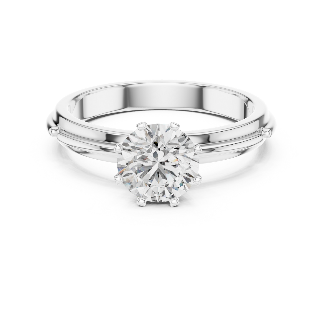 1.0 ct Six-Prong Tapered Solitaire Engagement Ring