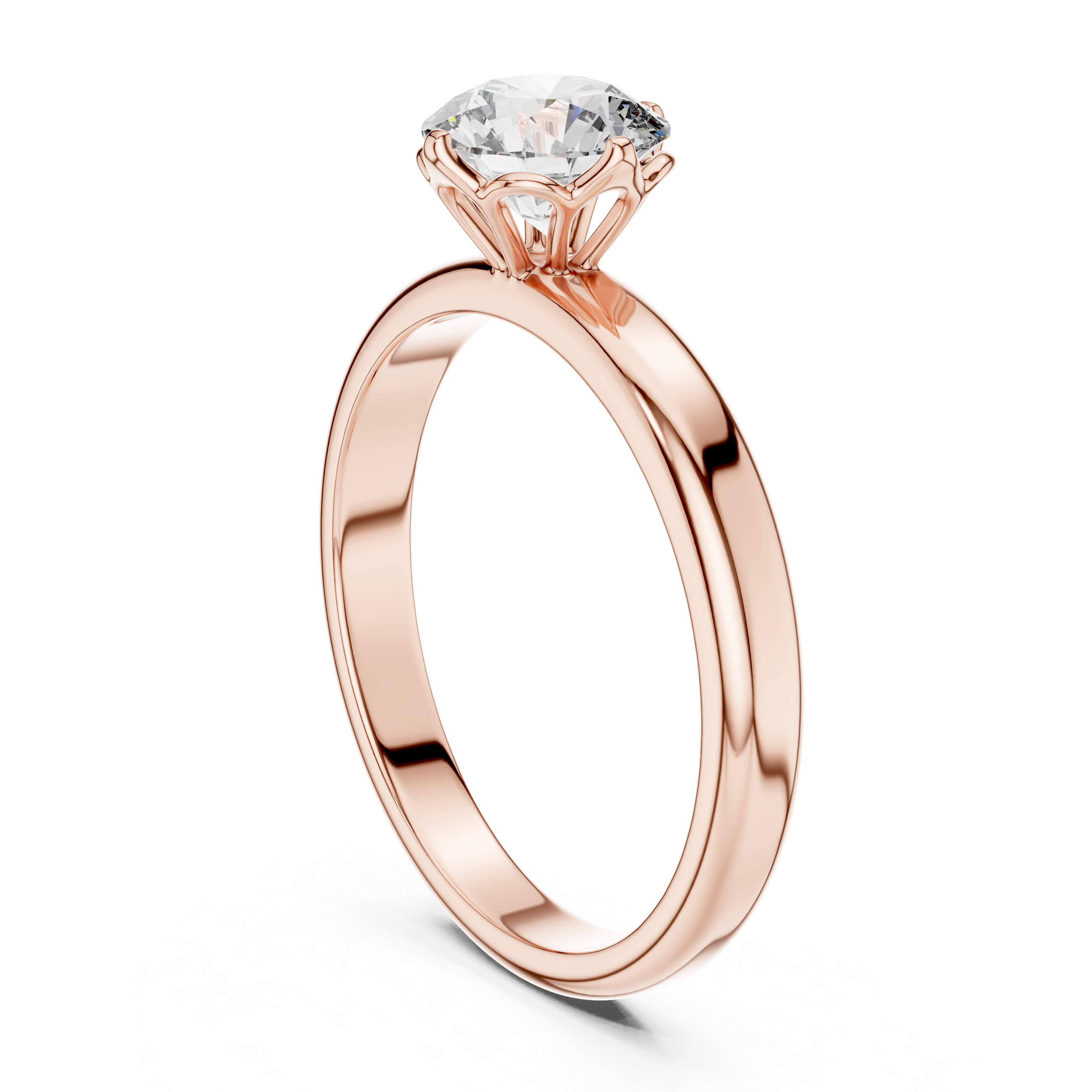 1.0 ct Lotus Prong Round Solitaire Engagement Ring