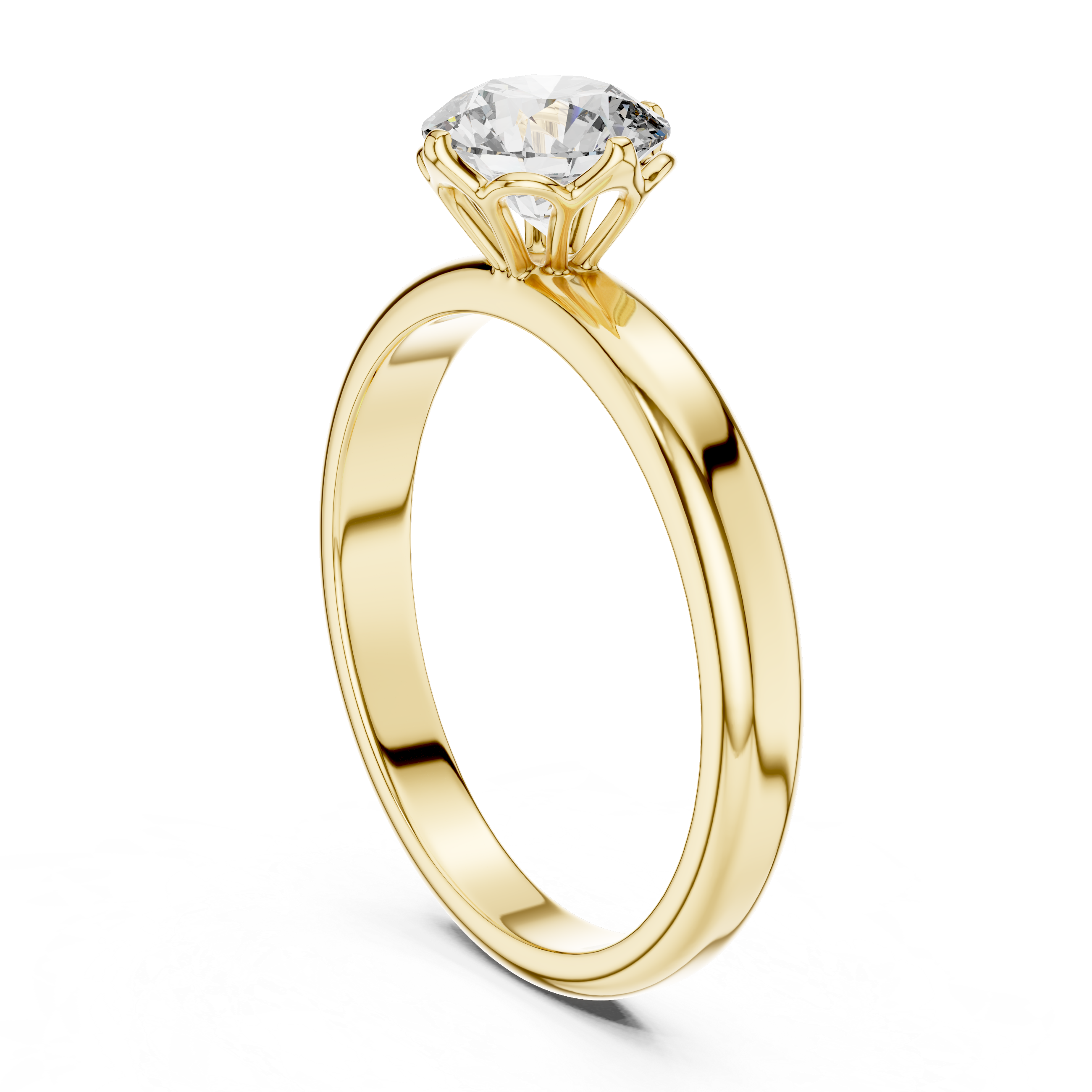 1.0 ct Lotus Prong Round Solitaire Engagement Ring