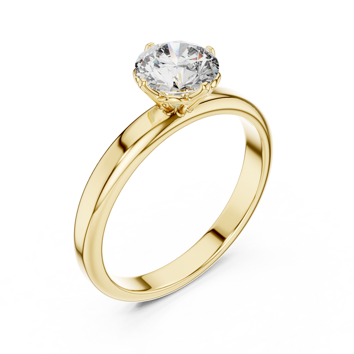 1.0 ct Lotus Prong Round Solitaire Engagement Ring