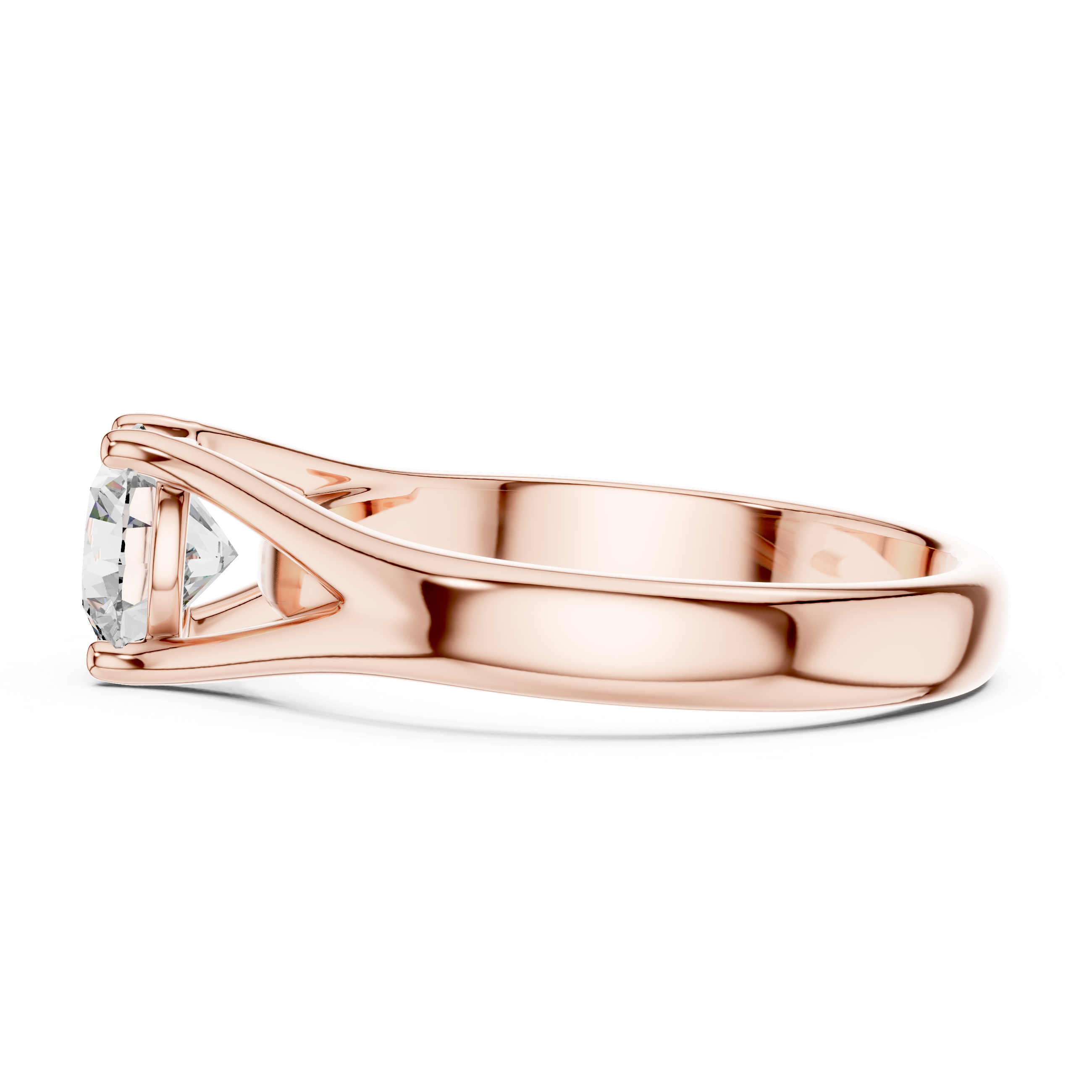 Brinda Gold and Diamonds Split-Shank 1.00 Carat Round Solitaire Diamond Ring