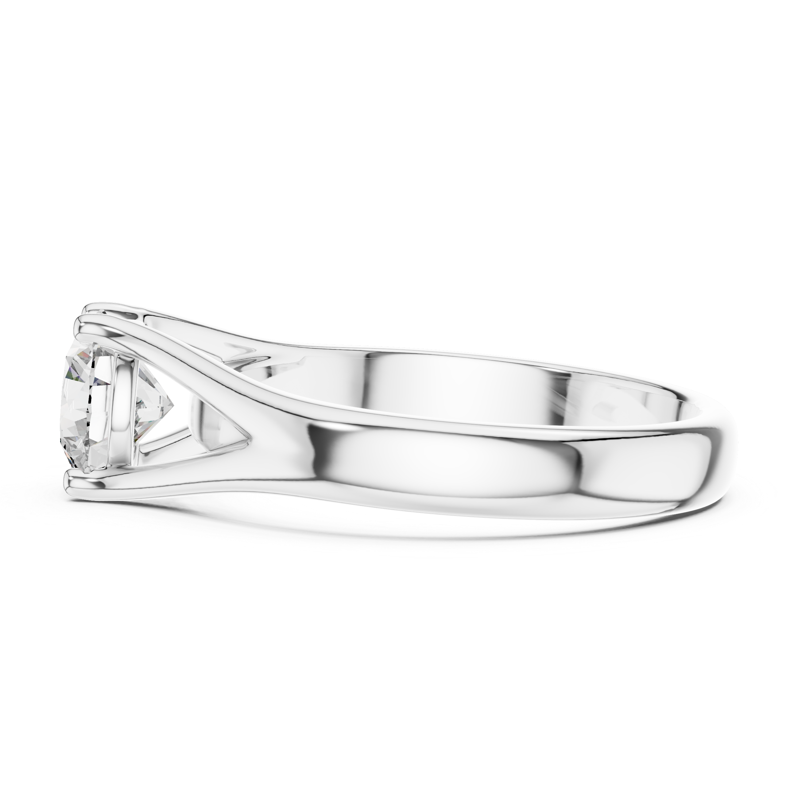 Brinda Gold and Diamonds Split-Shank 1.00 Carat Round Solitaire Diamond Ring