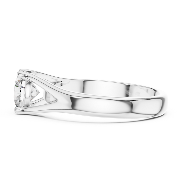 Brinda Gold and Diamonds Split-Shank 1.00 Carat Round Solitaire Diamond Ring