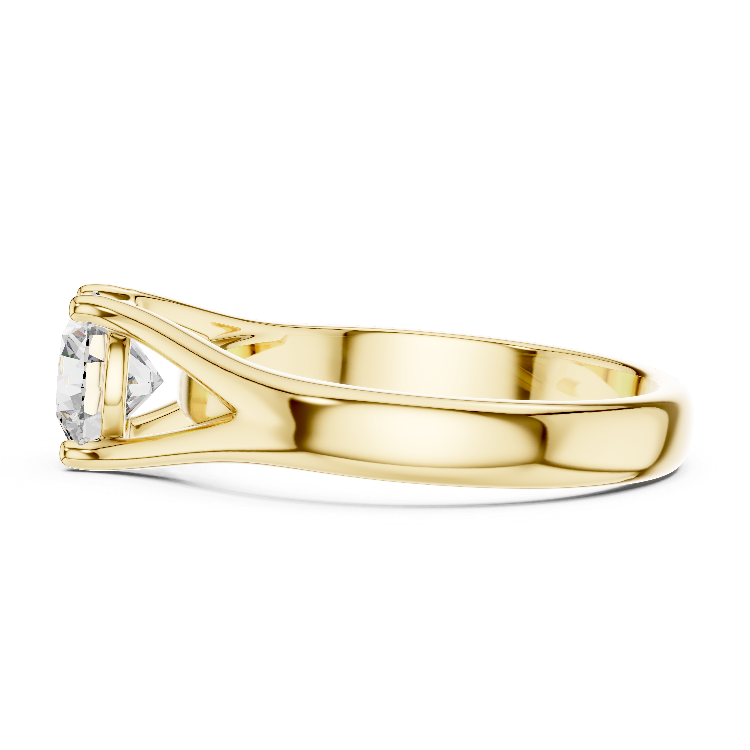 Brinda Gold and Diamonds Split-Shank 1.00 Carat Round Solitaire Diamond Ring