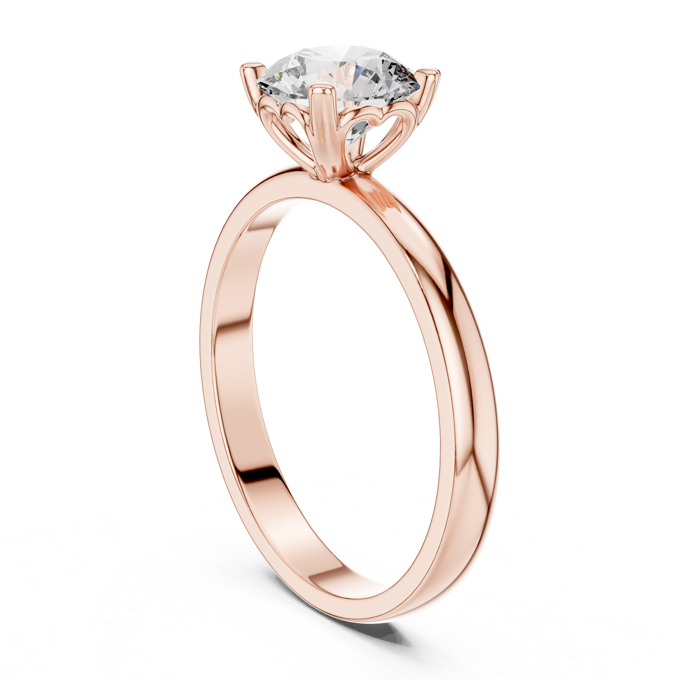 Heart-Gallery 1.00 Carat Round Solitaire Diamond Ring