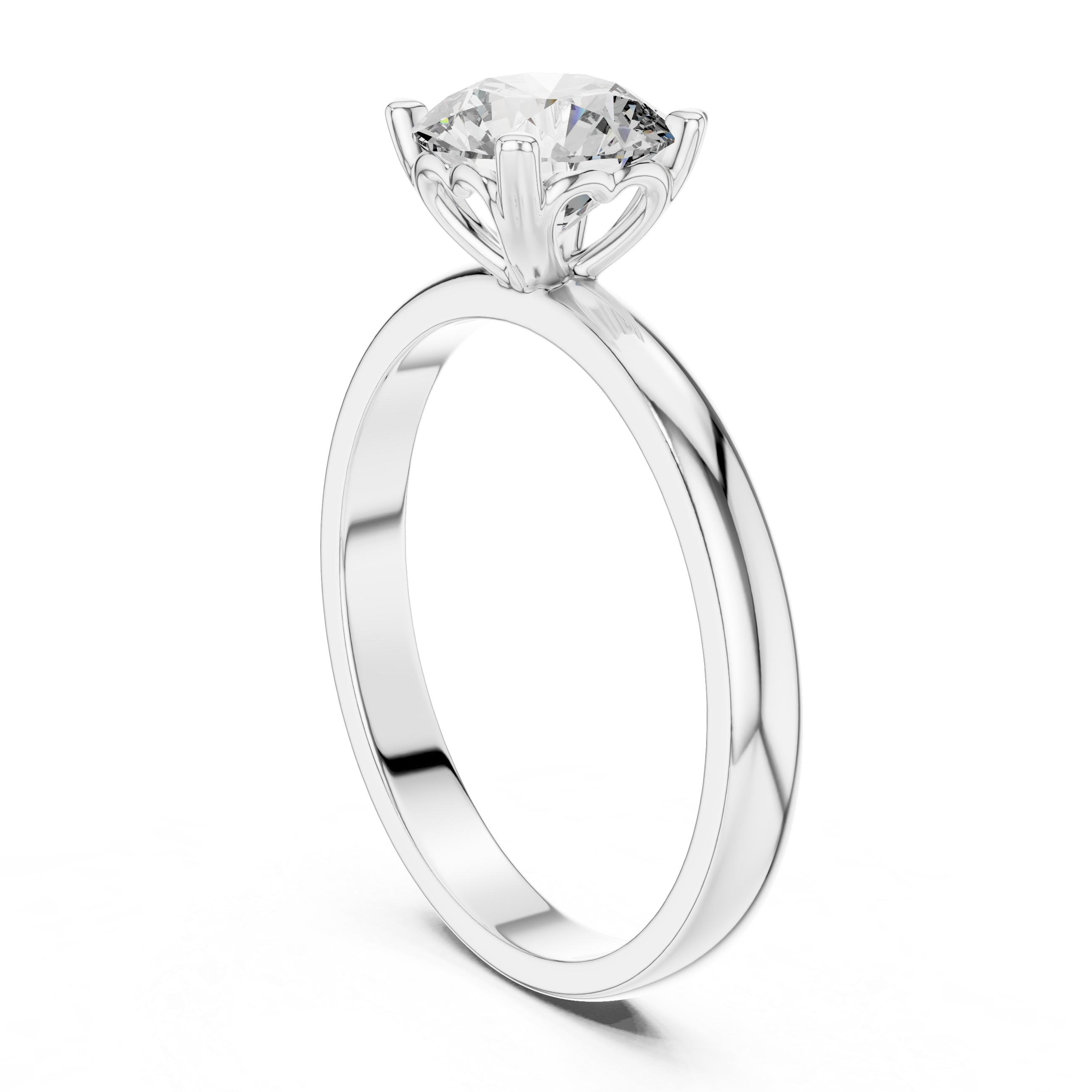 Heart-Gallery 1.00 Carat Round Solitaire Diamond Ring