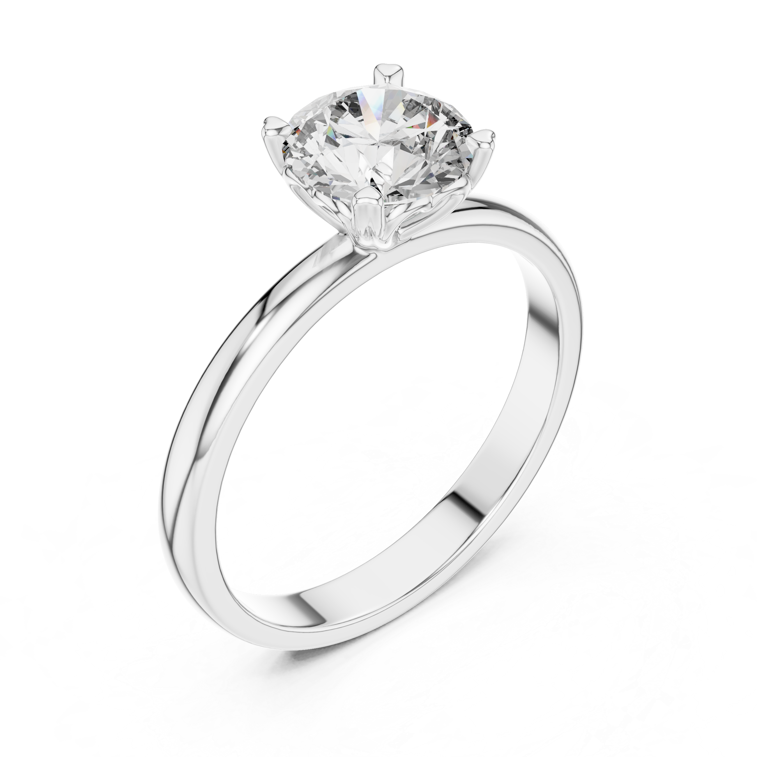 Heart-Gallery 1.00 Carat Round Solitaire Diamond Ring