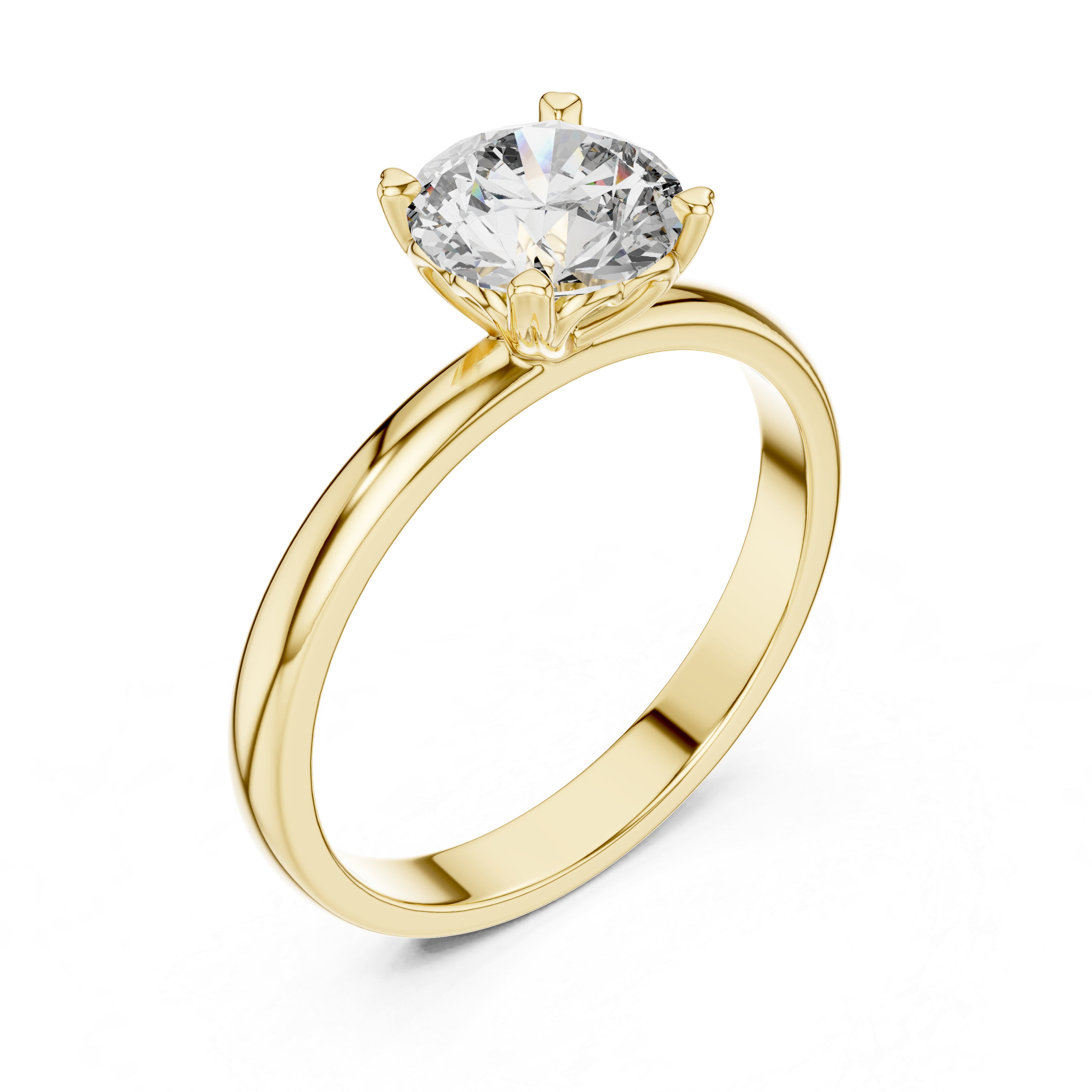 Heart-Gallery 1.00 Carat Round Solitaire Diamond Ring